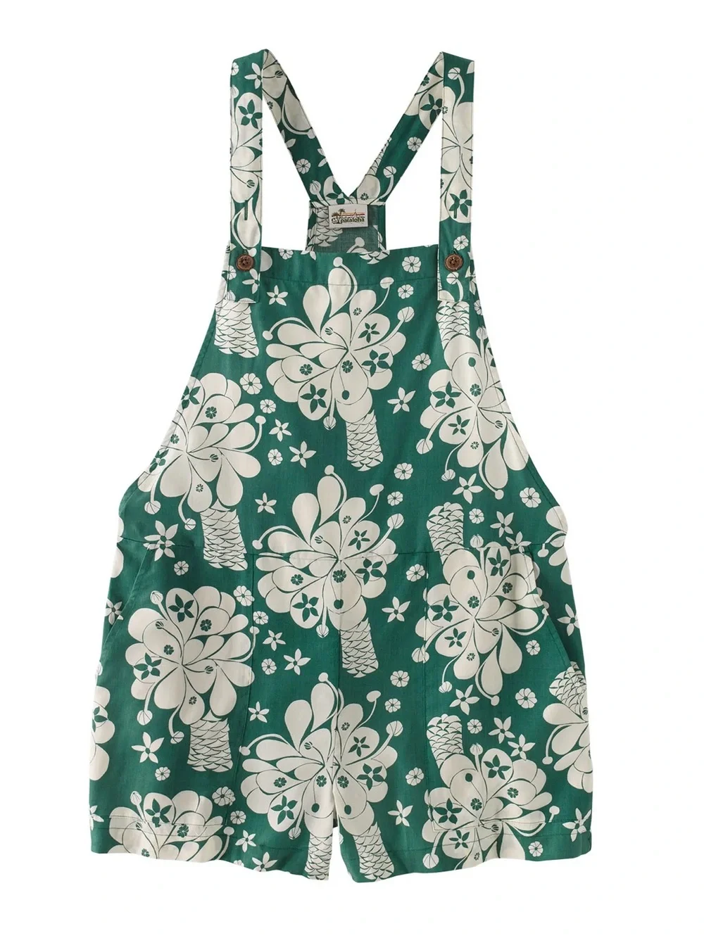 Patagonia Pataloha Romper Tropical Floral Print Green & Cream Size Medium - Picture 2 of 8